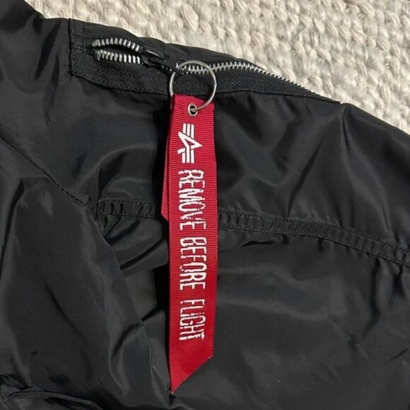 Alpha Industries MA-1 Flight Jacket (Black/Orange Reversible) - Size M (Fits S/M - Picture 4 of 11